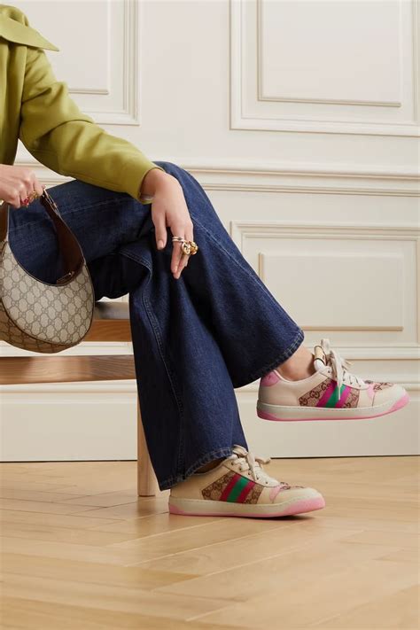 gucci pearl bow shoes|women's Gucci sneakers.